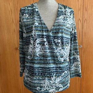 Jones New York Faux Wrap Blouse